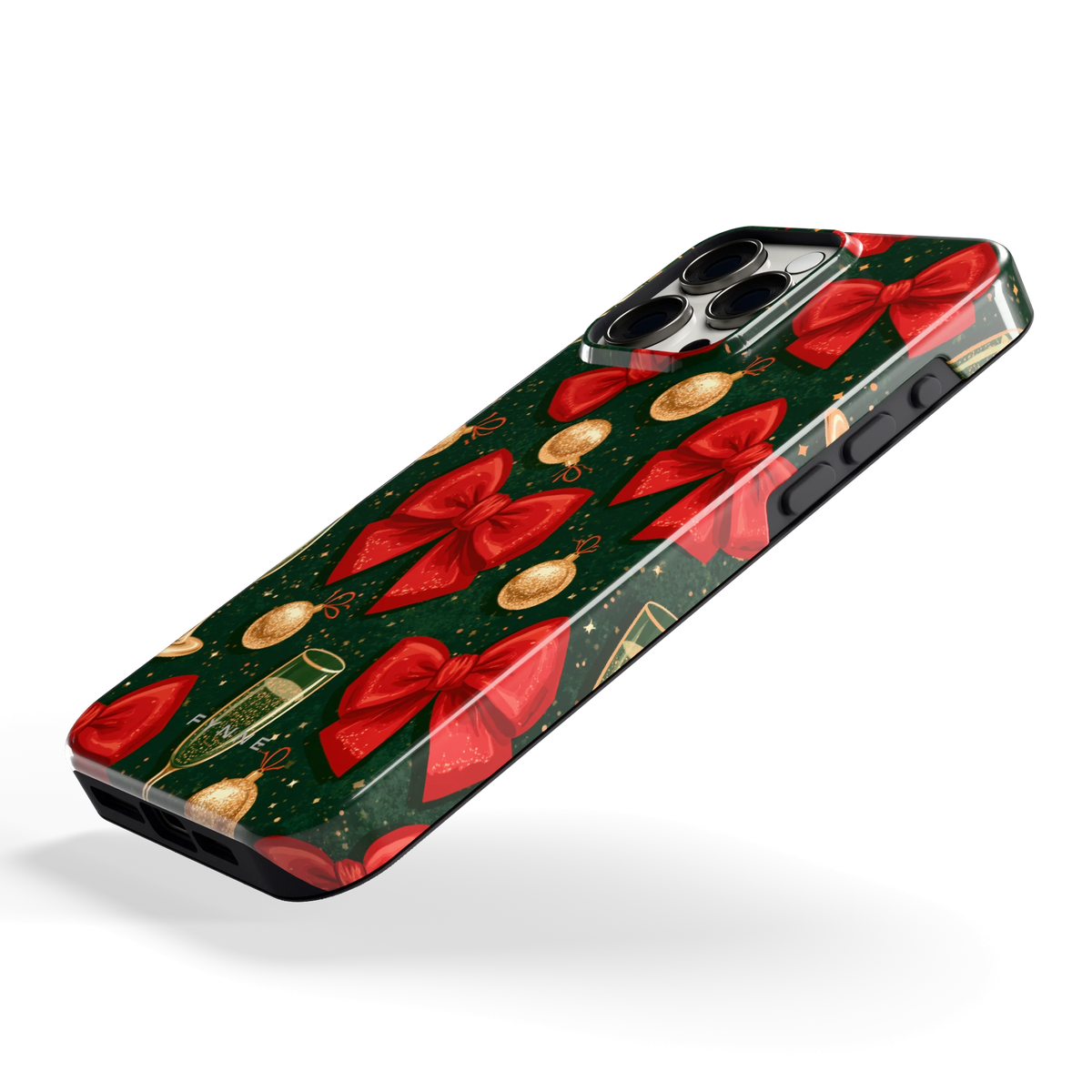 Strikken en bubbels hoesje voor iPhone 15 Pro Max, schuin