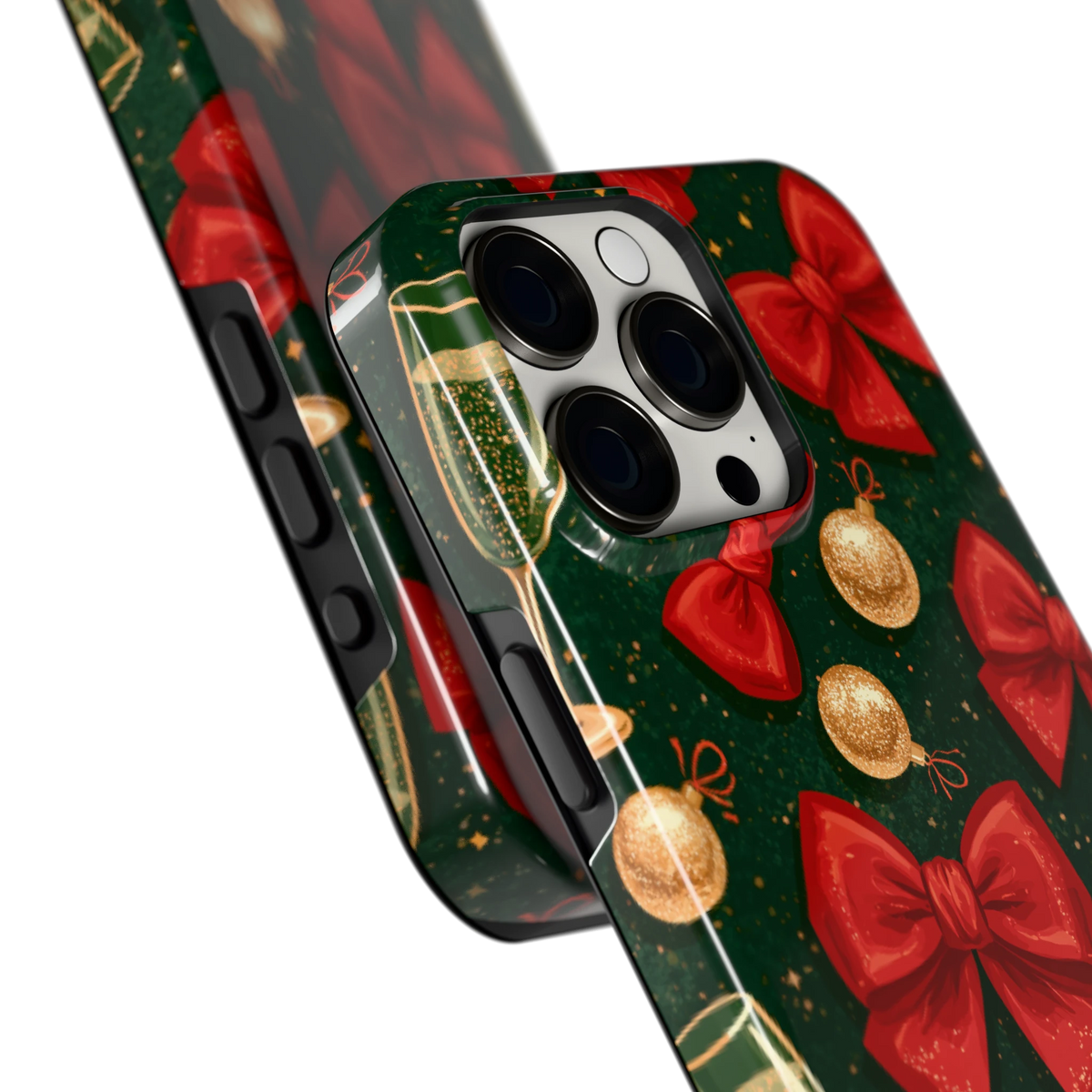 Strikken en bubbels hoesje voor iPhone 15 Pro Max, close-up