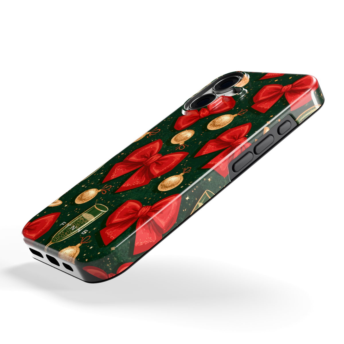 Strikken en bubbels hoesje voor iPhone 16, schuin