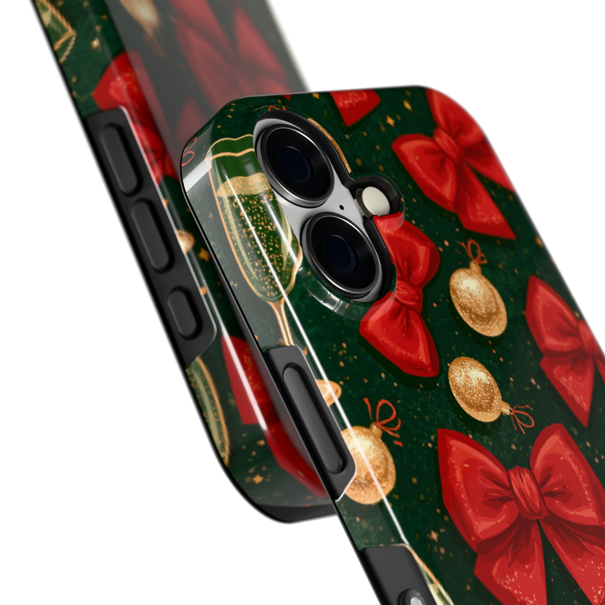 Strikken en bubbels hoesje voor iPhone 16, close-up