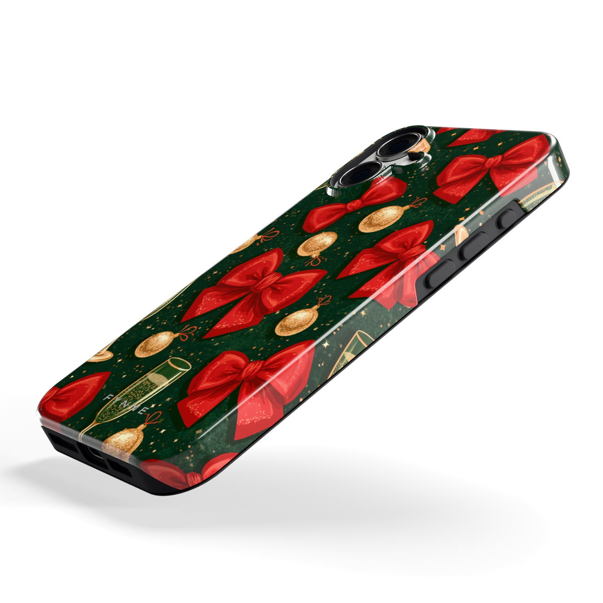 Strikken en bubbels hoesje voor iPhone 16 Plus, schuin