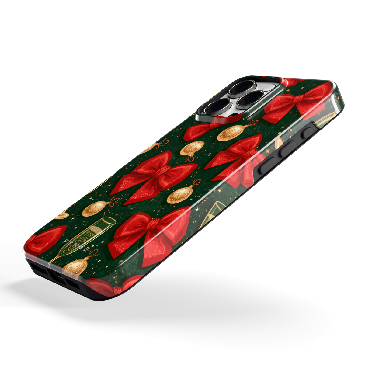 Strikken en bubbels hoesje voor iPhone 16 Pro Max, schuin