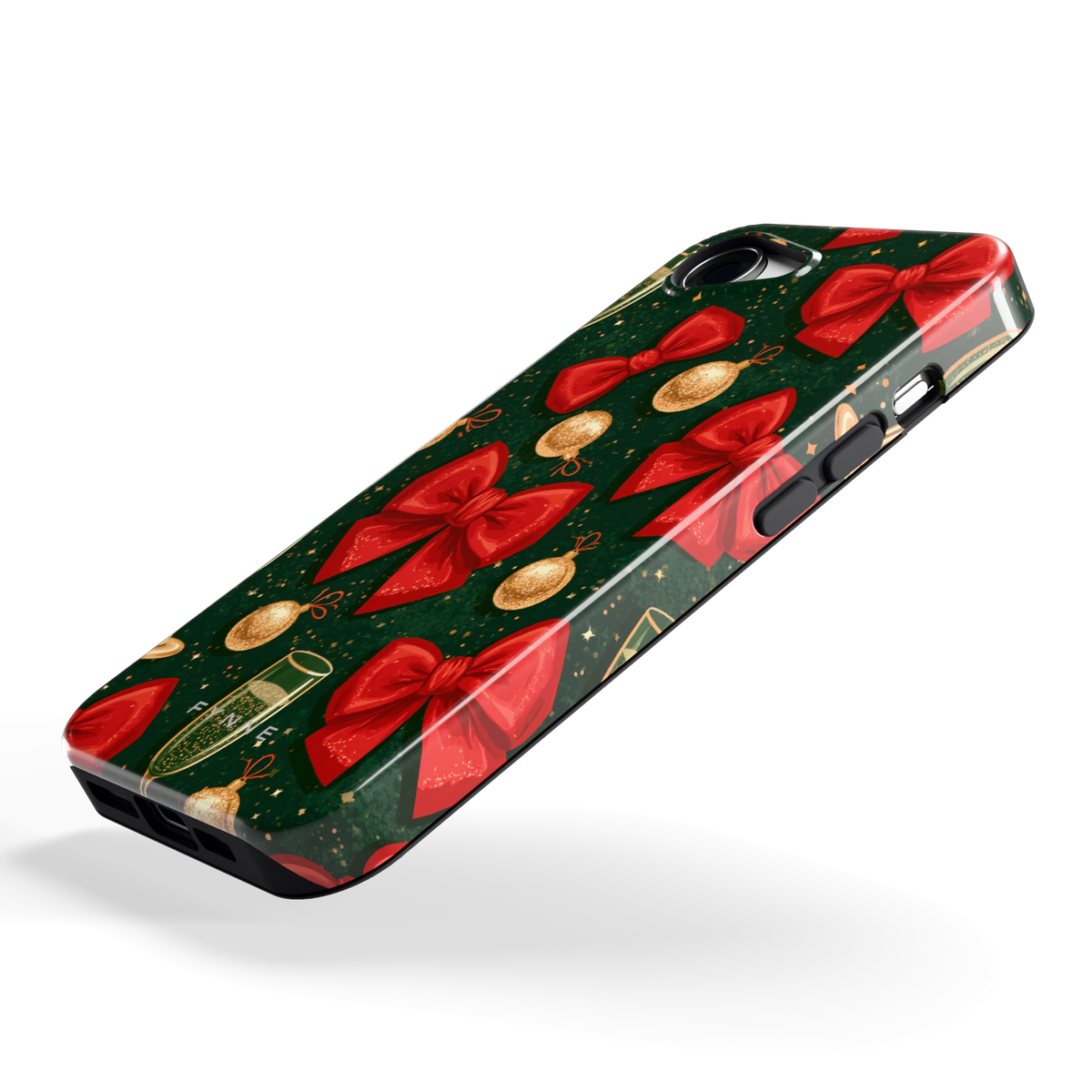 Strikken en bubbels hoesje voor iPhone 16e, schuin