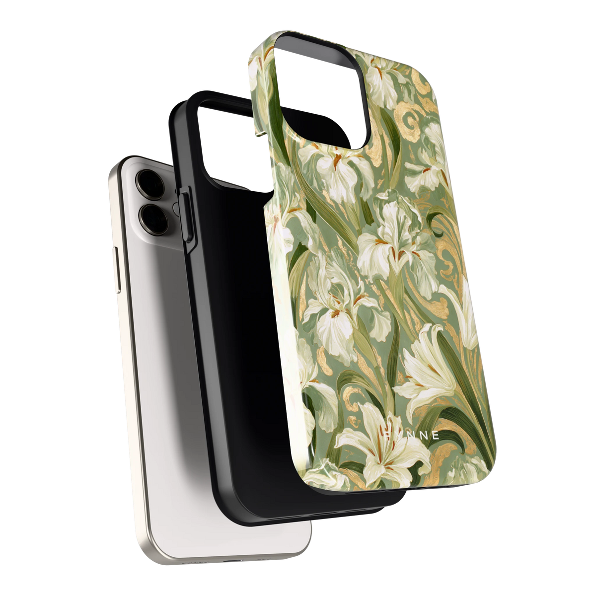 Verguld Irissenveld hoesje voor iPhone 12, los van de telefoon
