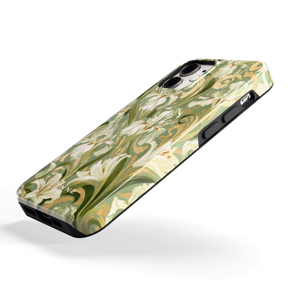 Verguld Irissenveld hoesje voor iPhone 12 mini, schuin