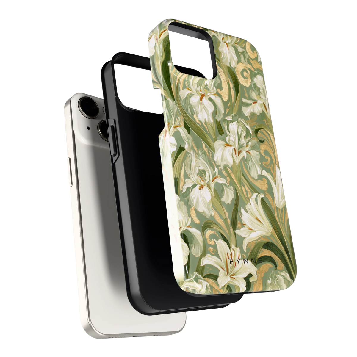 Verguld Irissenveld hoesje voor iPhone 14, los van de telefoon