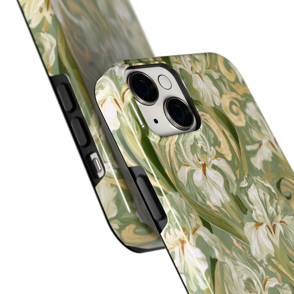 Verguld Irissenveld hoesje voor iPhone 14 Plus, close-up
