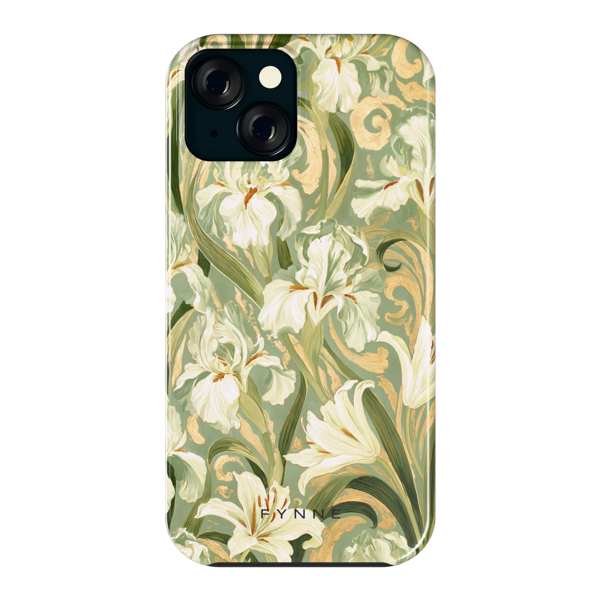 Verguld Irissenveld hoesje voor iPhone 15, achterkant