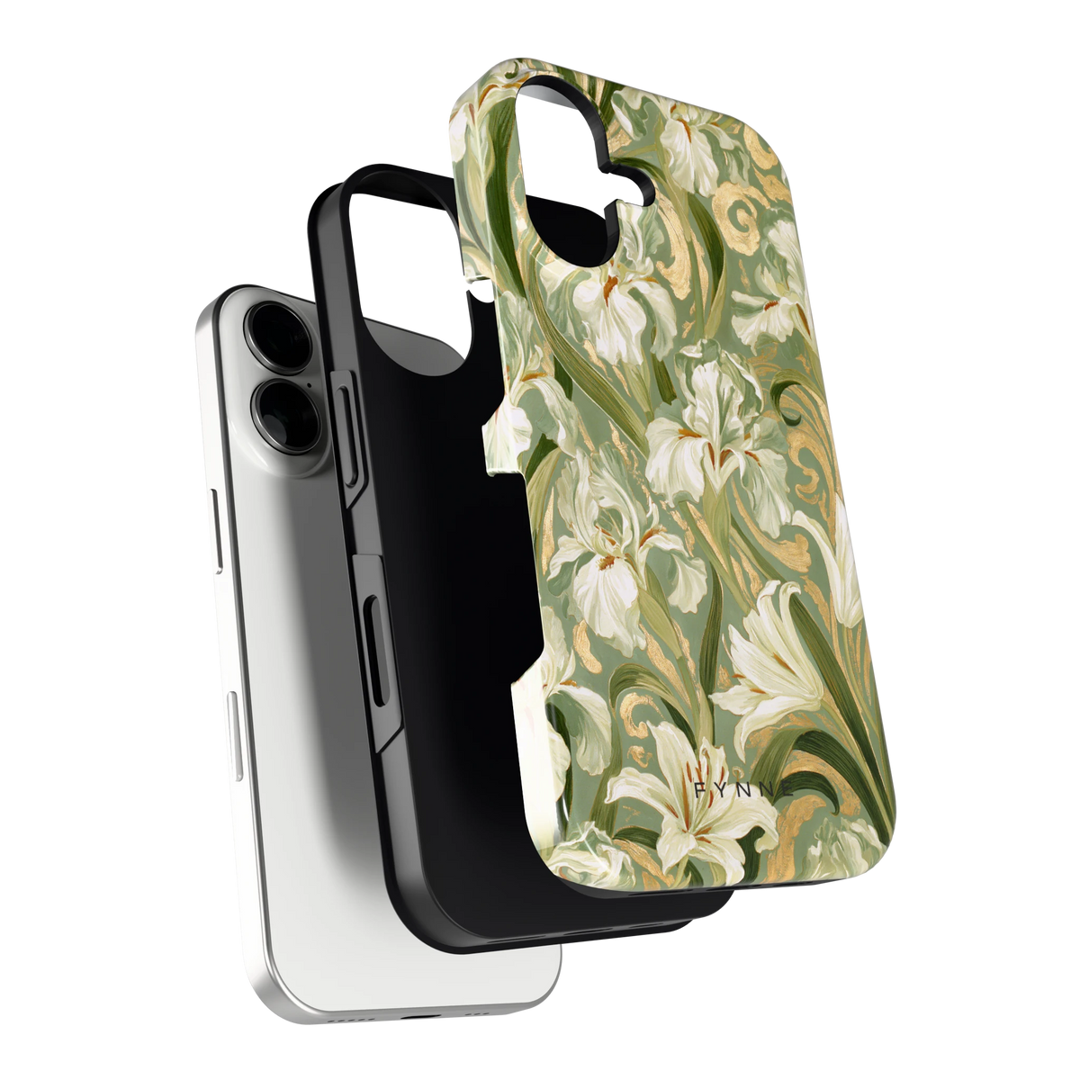 Verguld Irissenveld hoesje voor iPhone 16, los van de telefoon