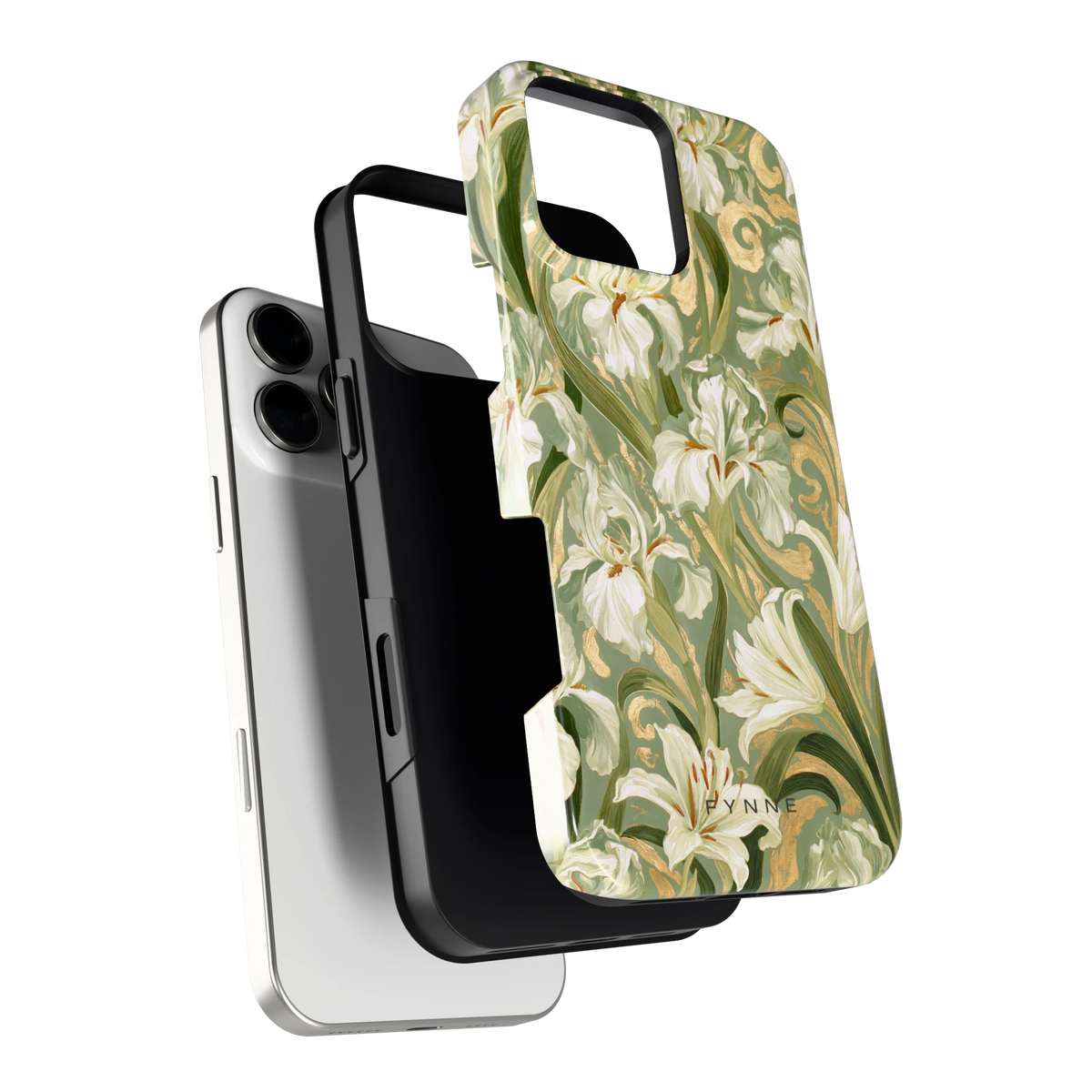 Verguld Irissenveld hoesje voor iPhone 16 Pro Max, los van de telefoon