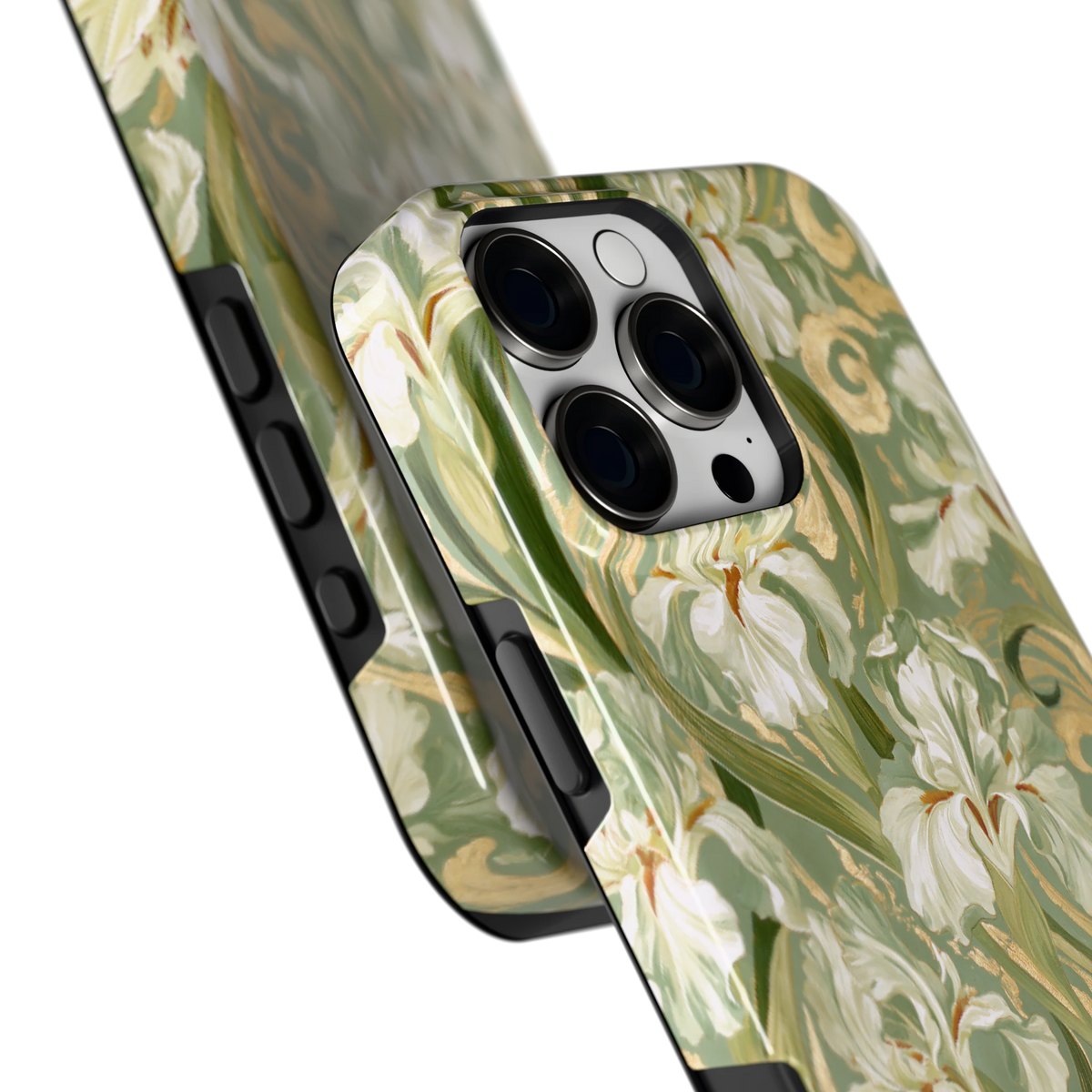 Verguld Irissenveld hoesje voor iPhone 16 Pro Max, close-up