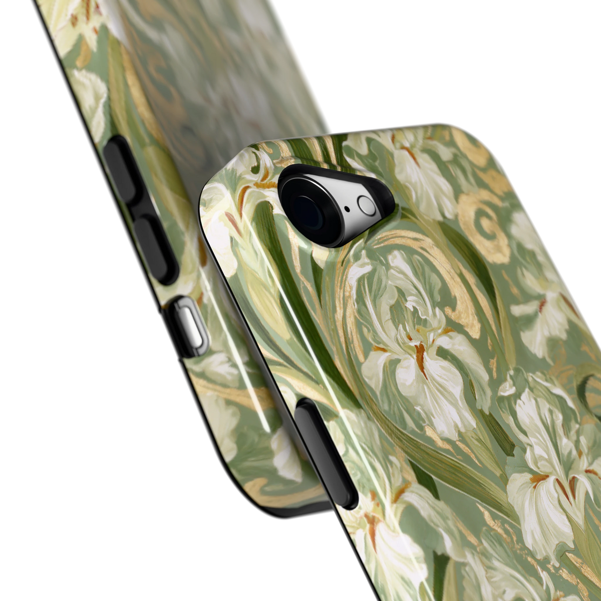 Verguld Irissenveld hoesje voor iPhone 16e, close-up