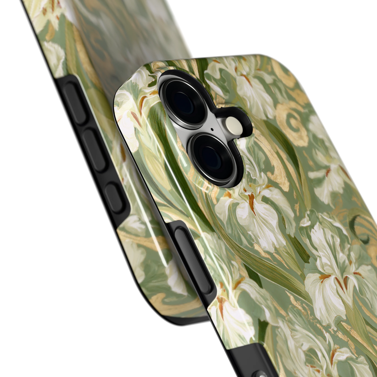 Verguld Irissenveld hoesje voor iPhone 17, close-up