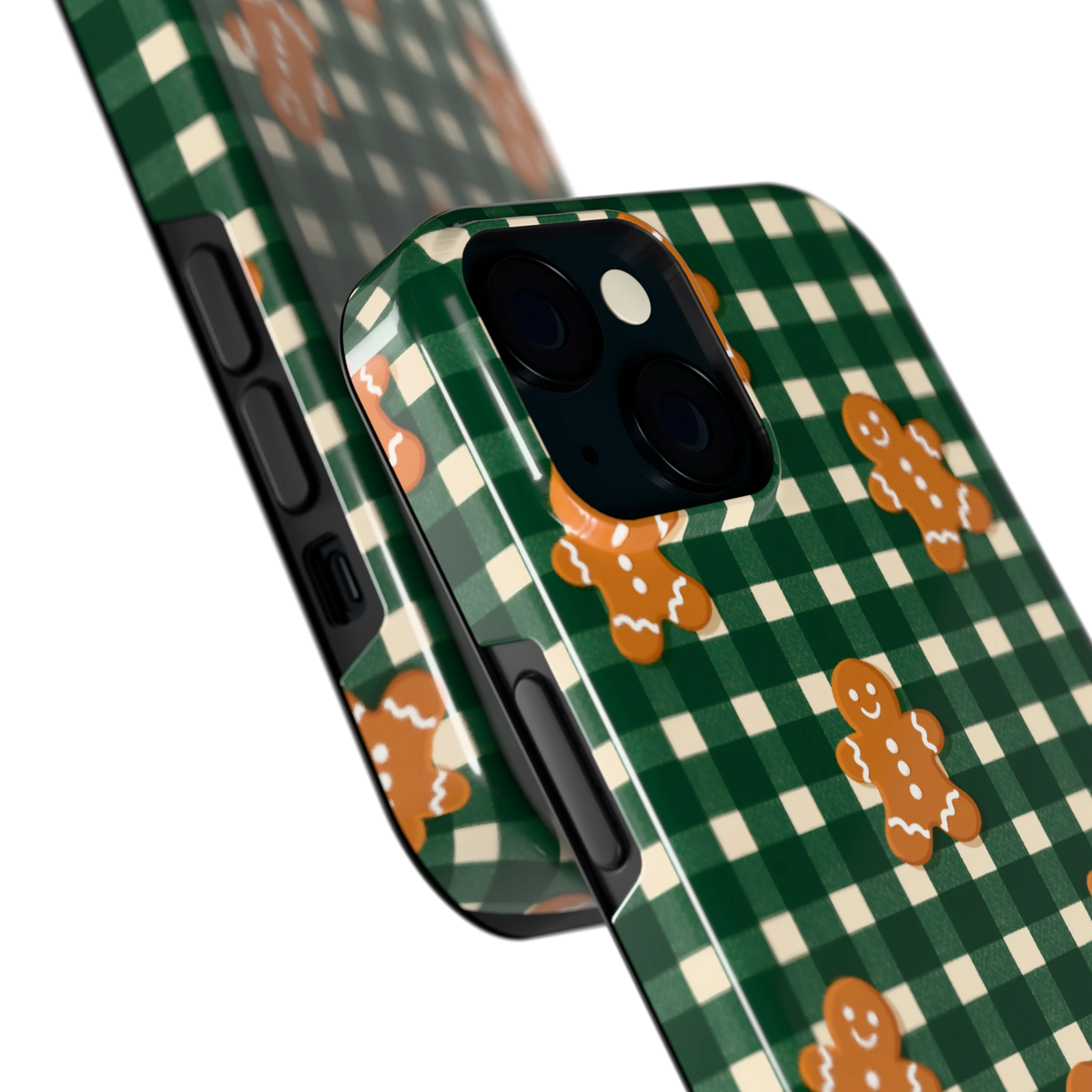Peperkoek Ruit hoesje voor iPhone 15, close-up