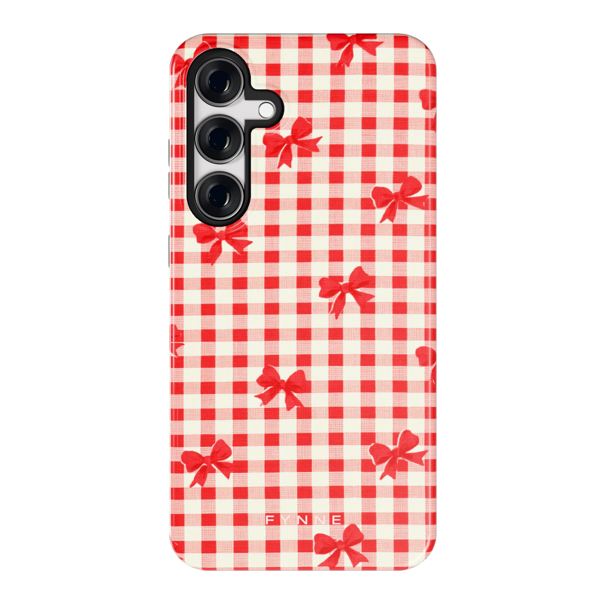 Geruite Strikjes hoesje voor Galaxy S24+, achterkant