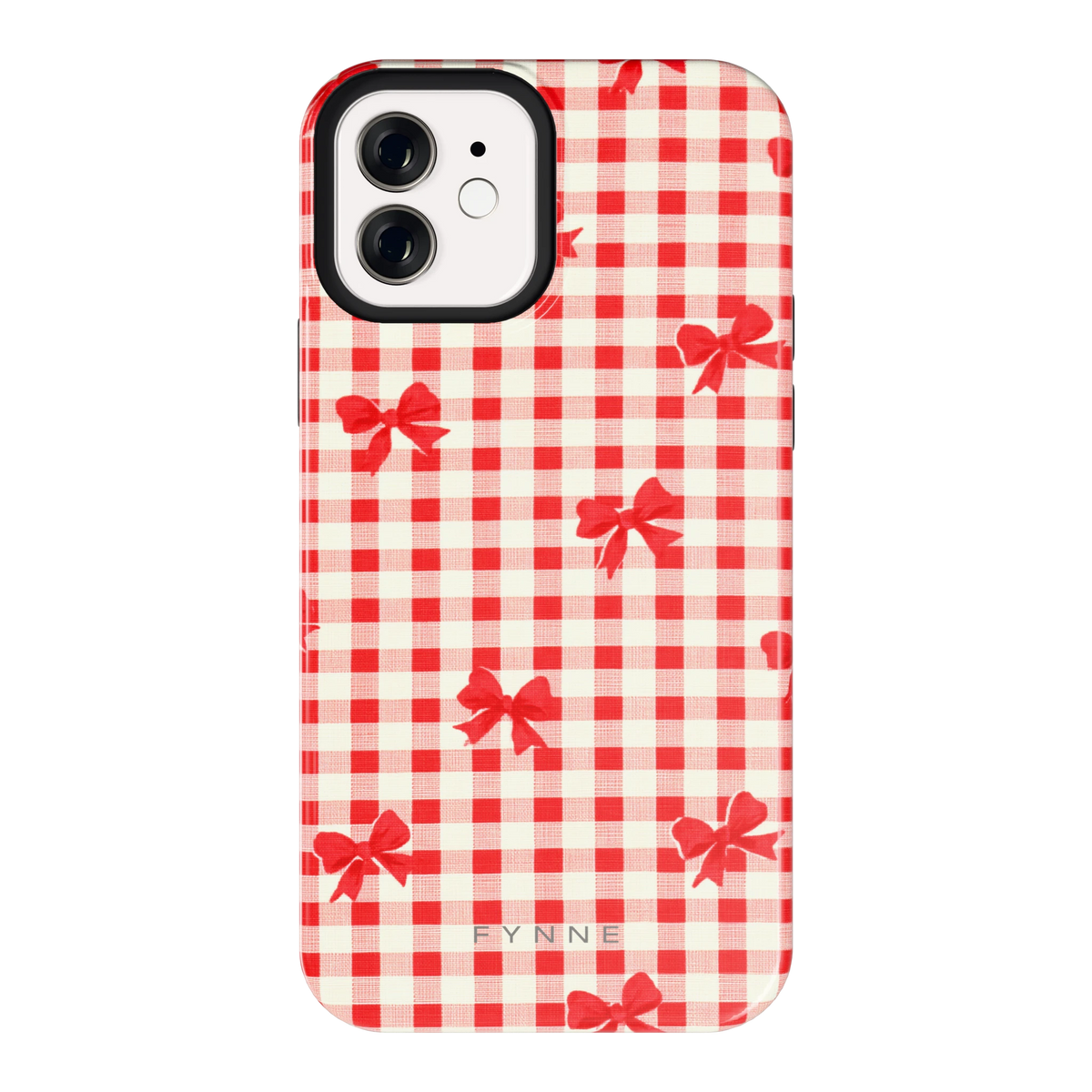 Geruite Strikjes hoesje voor iPhone 12, achterkant