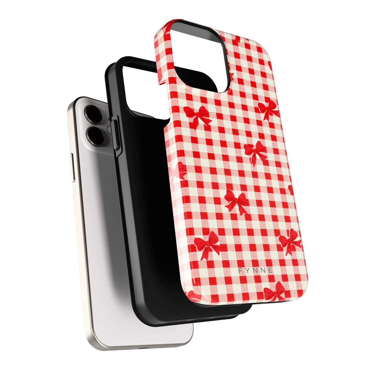 Geruite Strikjes hoesje voor iPhone 12, los van de telefoon