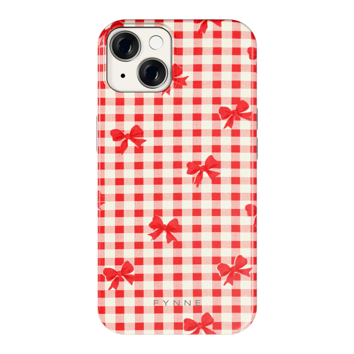 Geruite Strikjes hoesje voor iPhone 14, achterkant