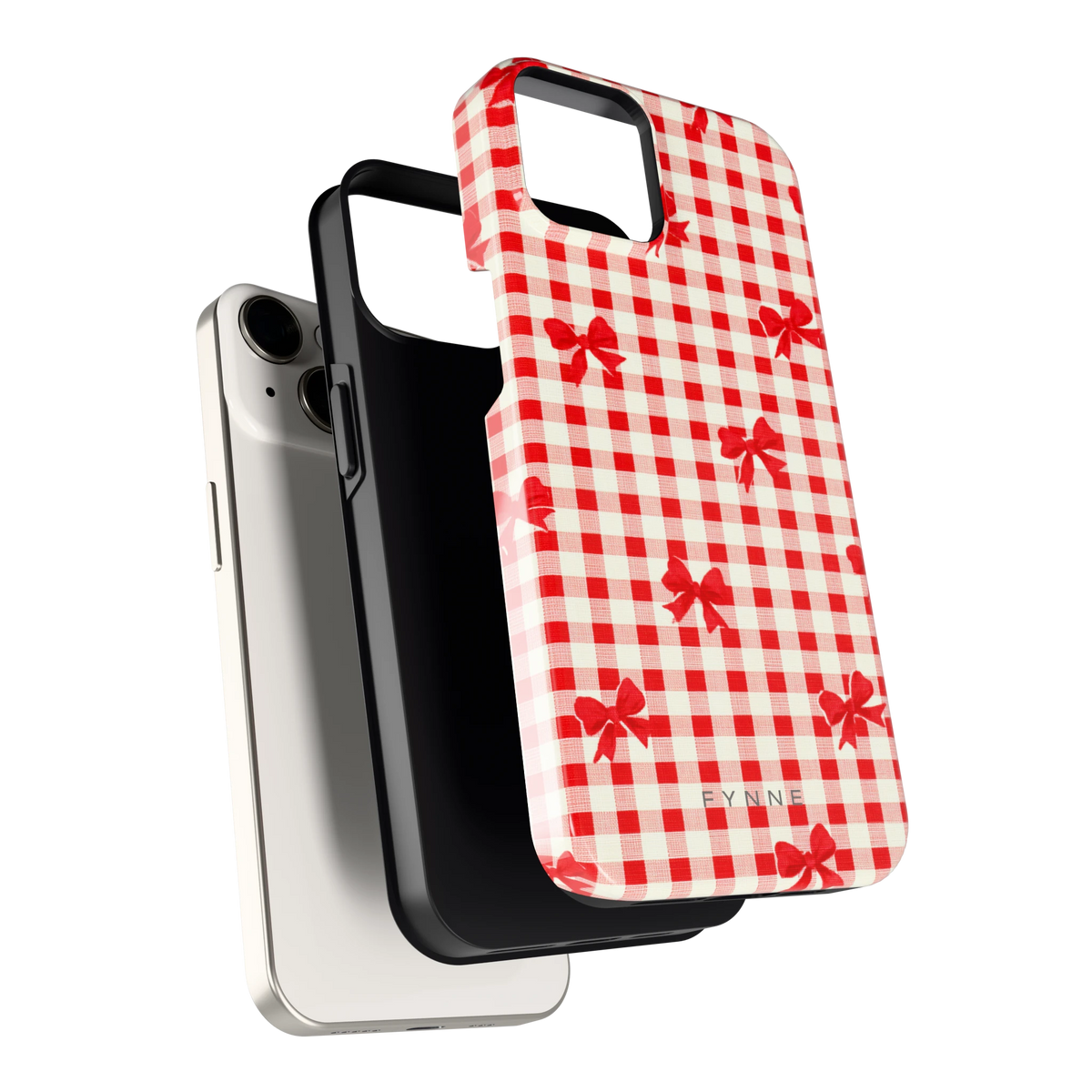 Geruite Strikjes hoesje voor iPhone 14, los van de telefoon