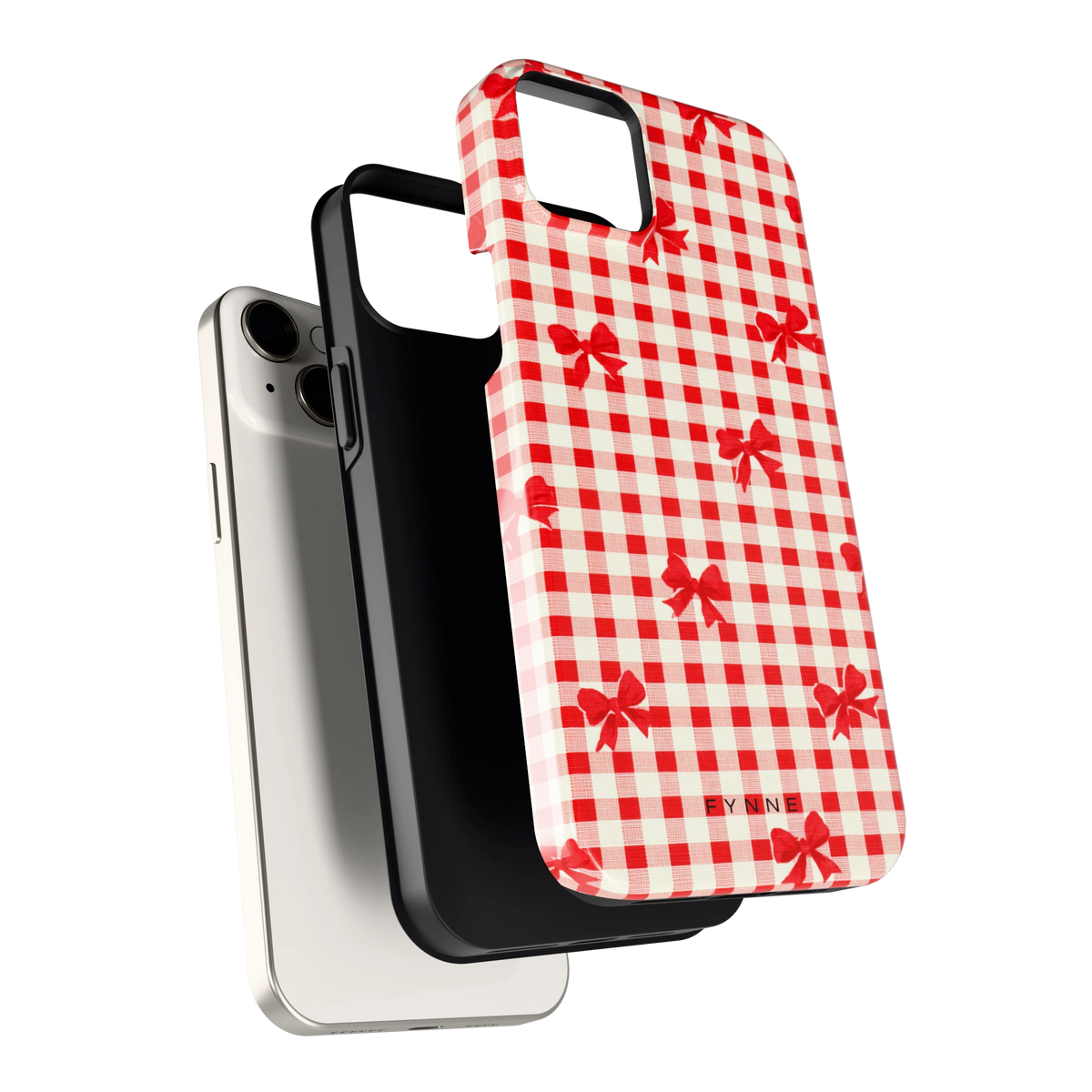 Geruite Strikjes hoesje voor iPhone 14 Plus, los van de telefoon