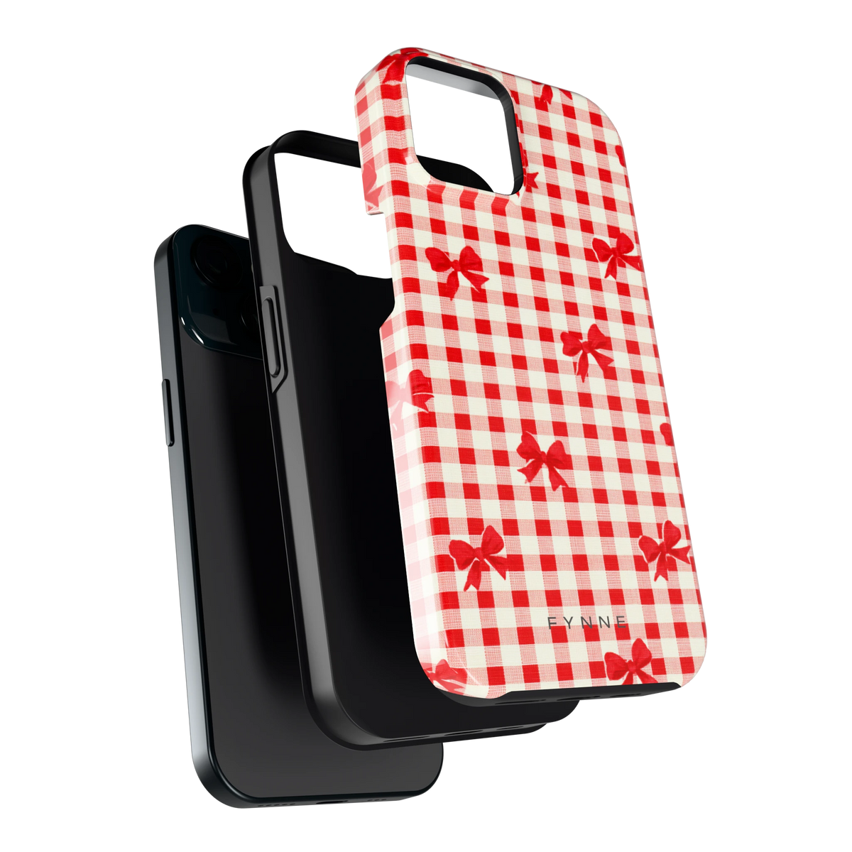 Geruite Strikjes hoesje voor iPhone 15, los van de telefoon