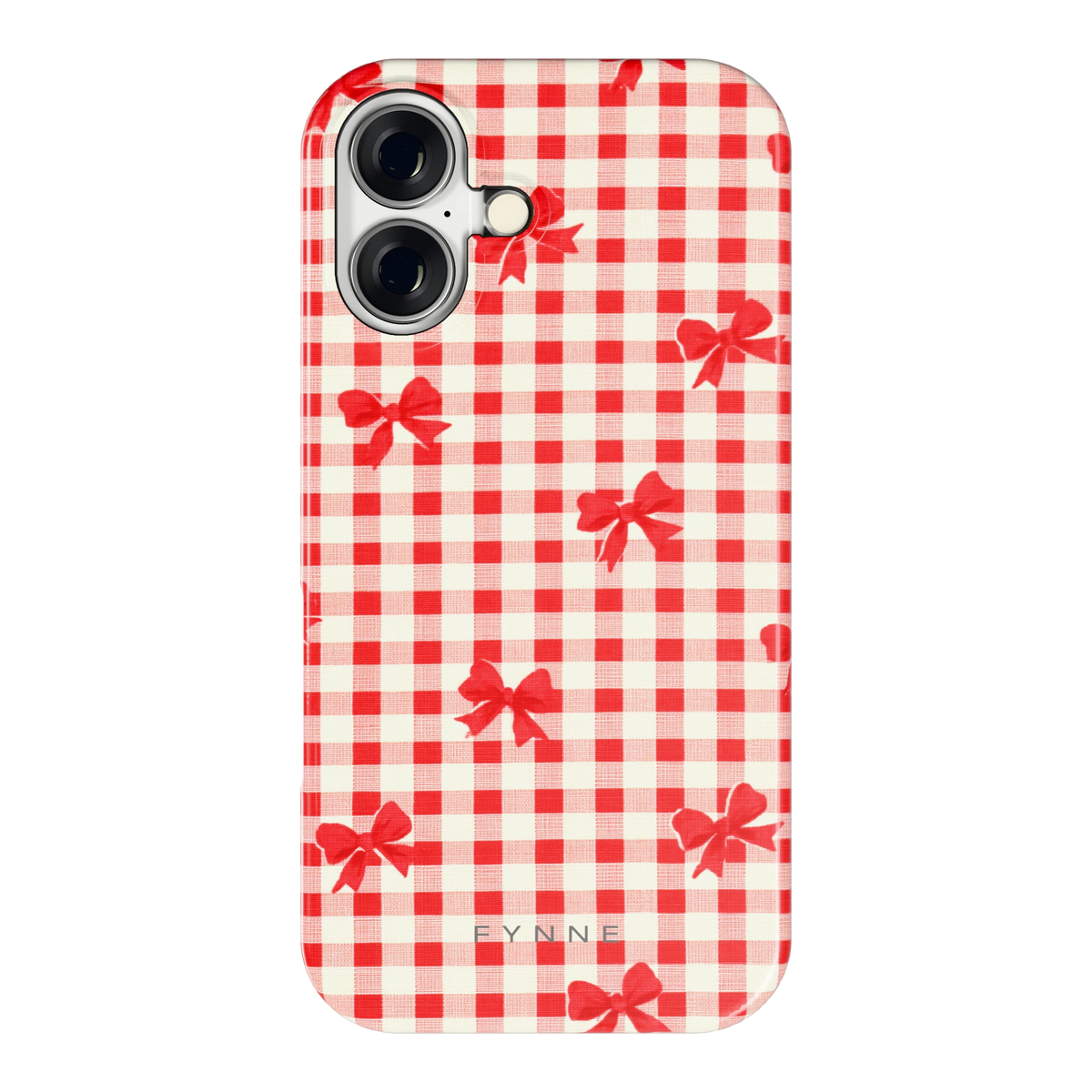 Geruite Strikjes hoesje voor iPhone 16, achterkant