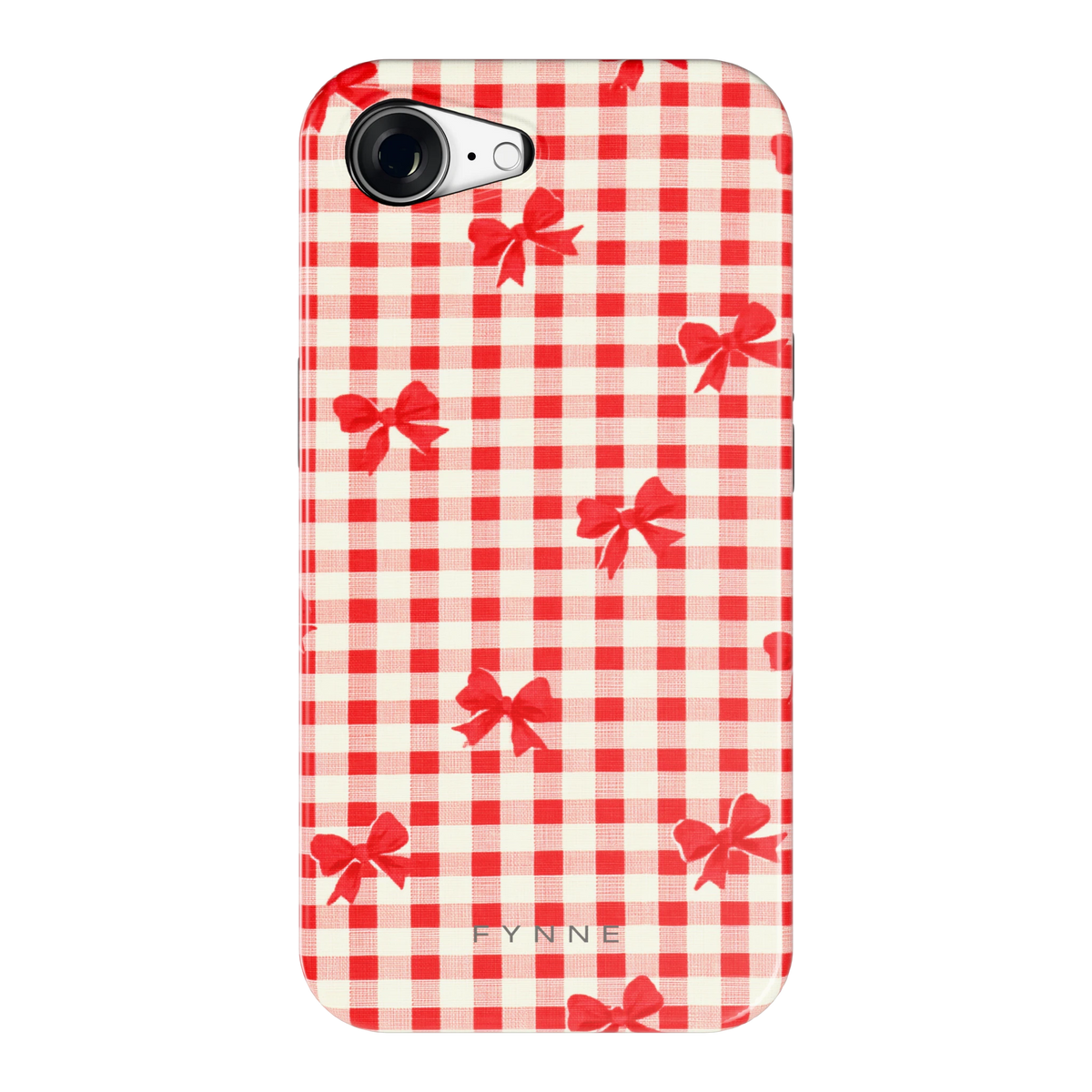Geruite Strikjes hoesje voor iPhone 16e, achterkant