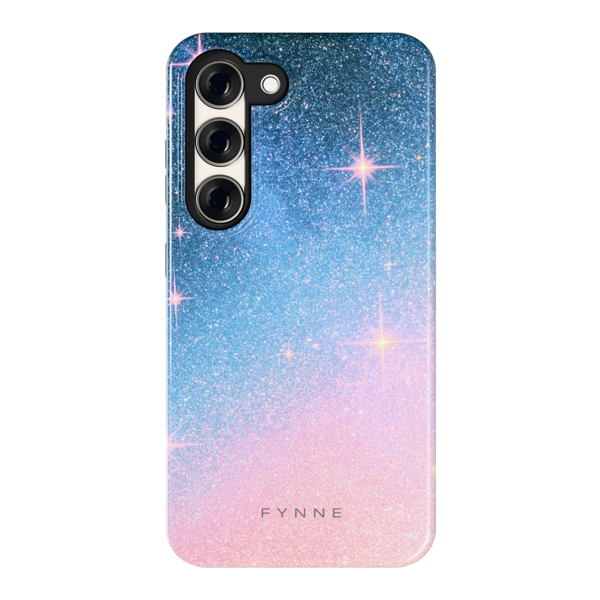Glitter Sterrenhemel hoesje voor Galaxy S23, achterkant