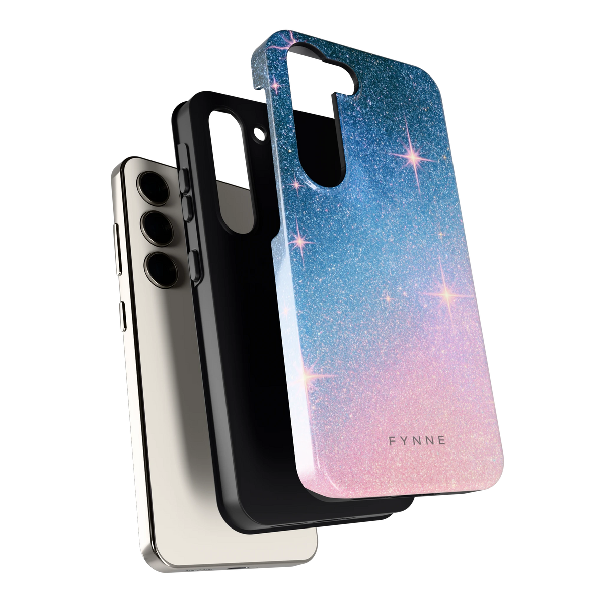 Glitter Sterrenhemel hoesje voor Galaxy S23, los van de telefoon