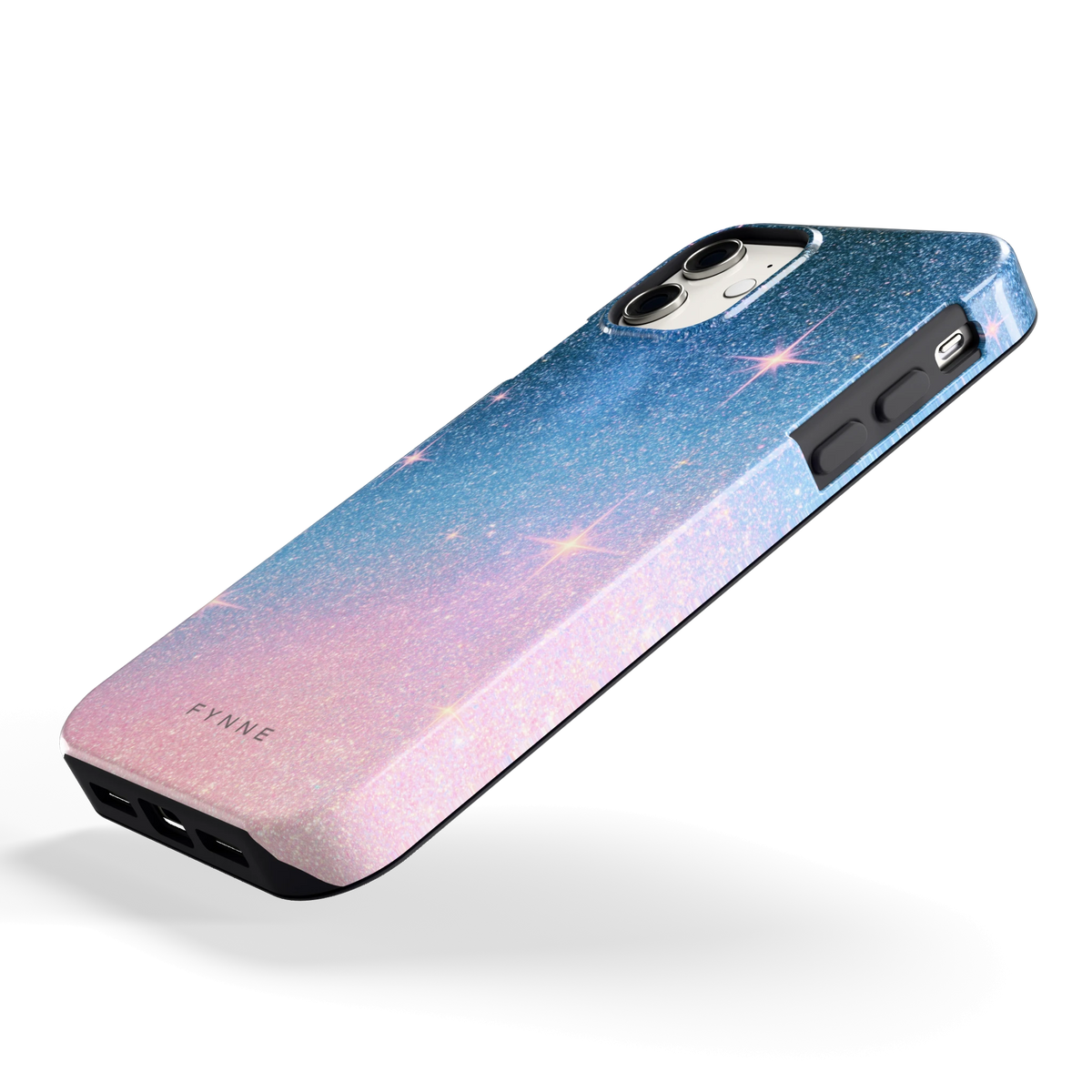 Glitter Sterrenhemel hoesje voor iPhone 11, schuin