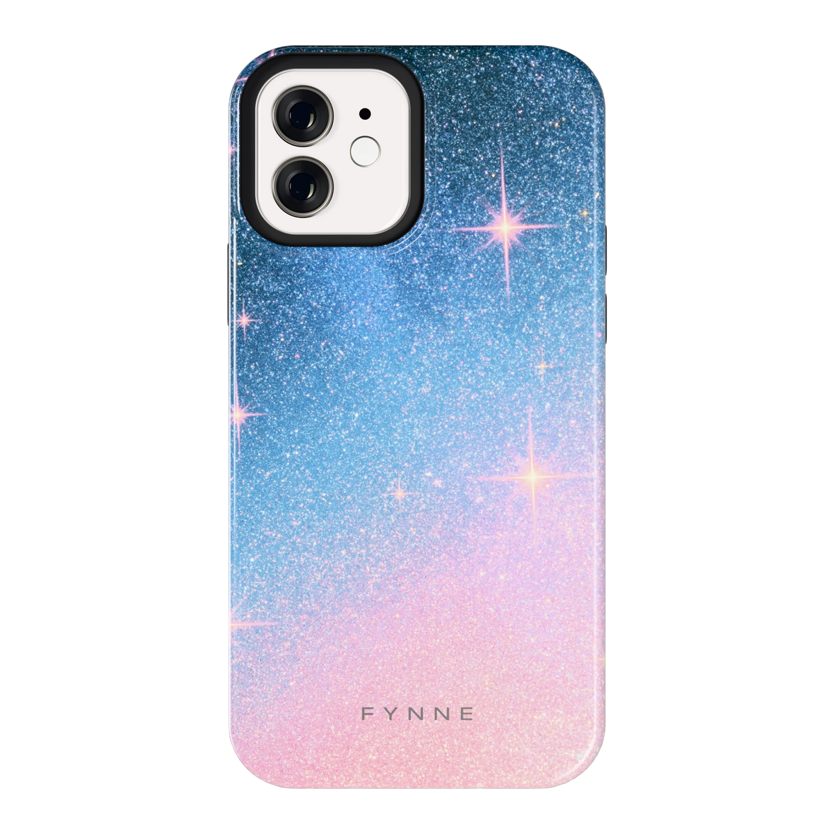 Glitter Sterrenhemel hoesje voor iPhone 12, achterkant