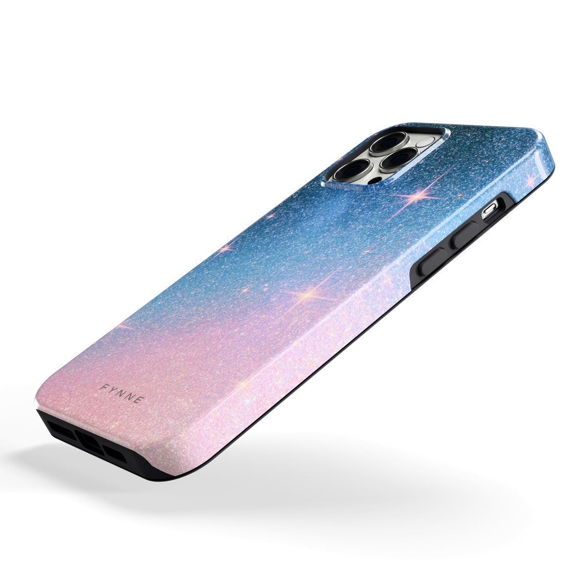 Glitter Sterrenhemel hoesje voor iPhone 12 Pro Max, schuin