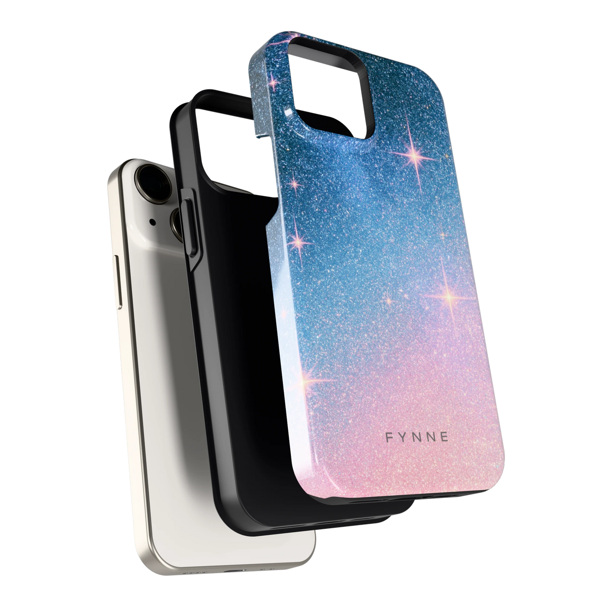 Glitter Sterrenhemel hoesje voor iPhone 13 mini, los van de telefoon
