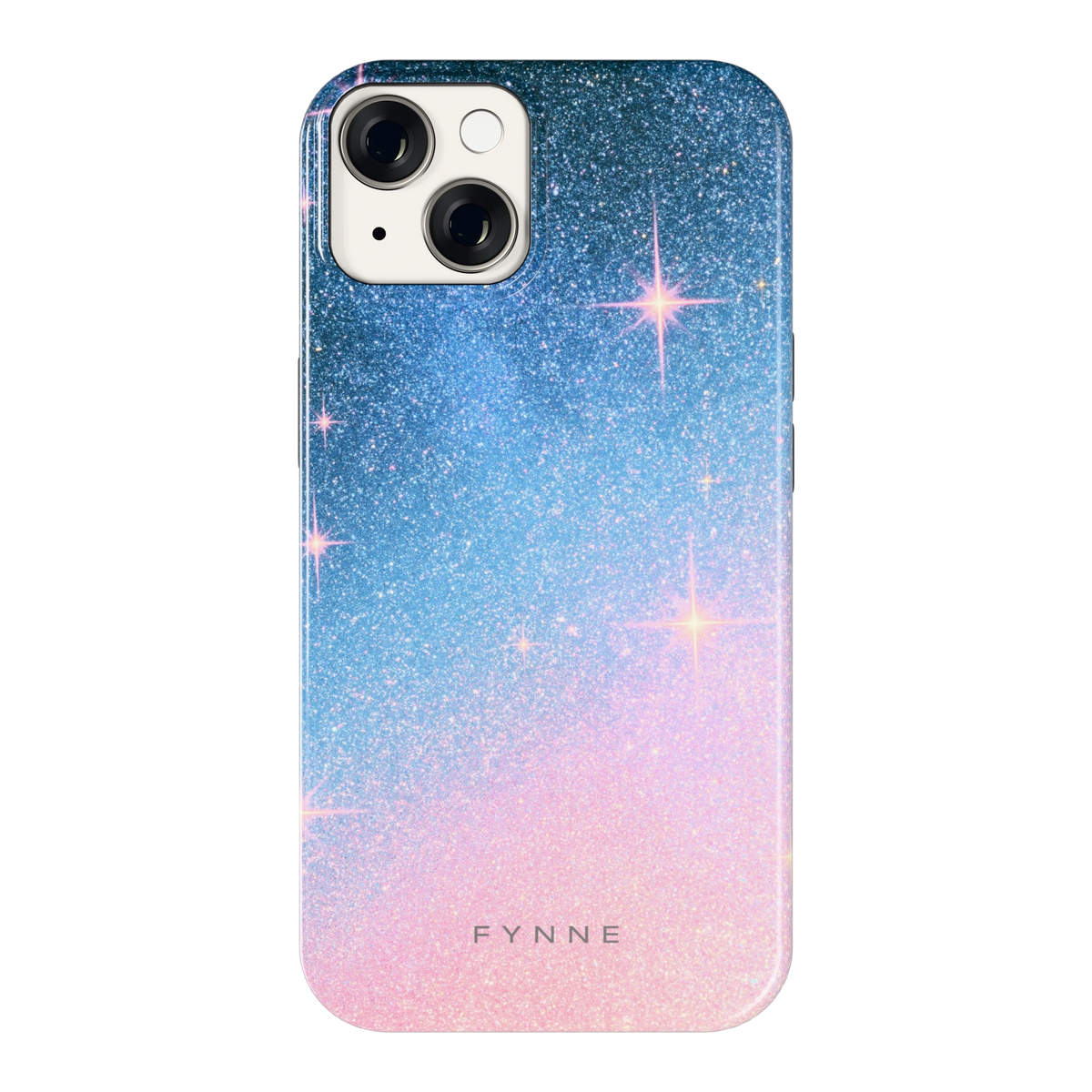Glitter Sterrenhemel hoesje voor iPhone 14, achterkant