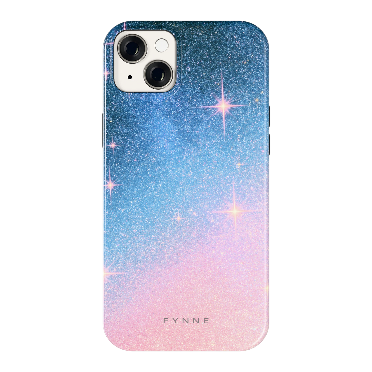 Glitter Sterrenhemel hoesje voor iPhone 14 Plus, achterkant
