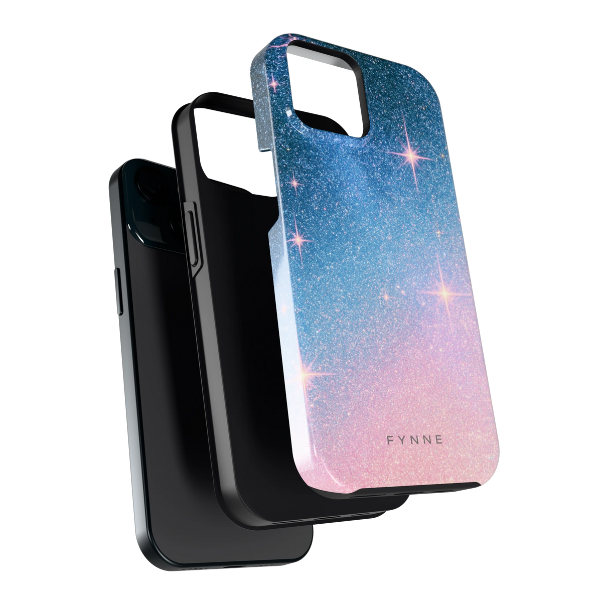 Glitter Sterrenhemel hoesje voor iPhone 15, los van de telefoon
