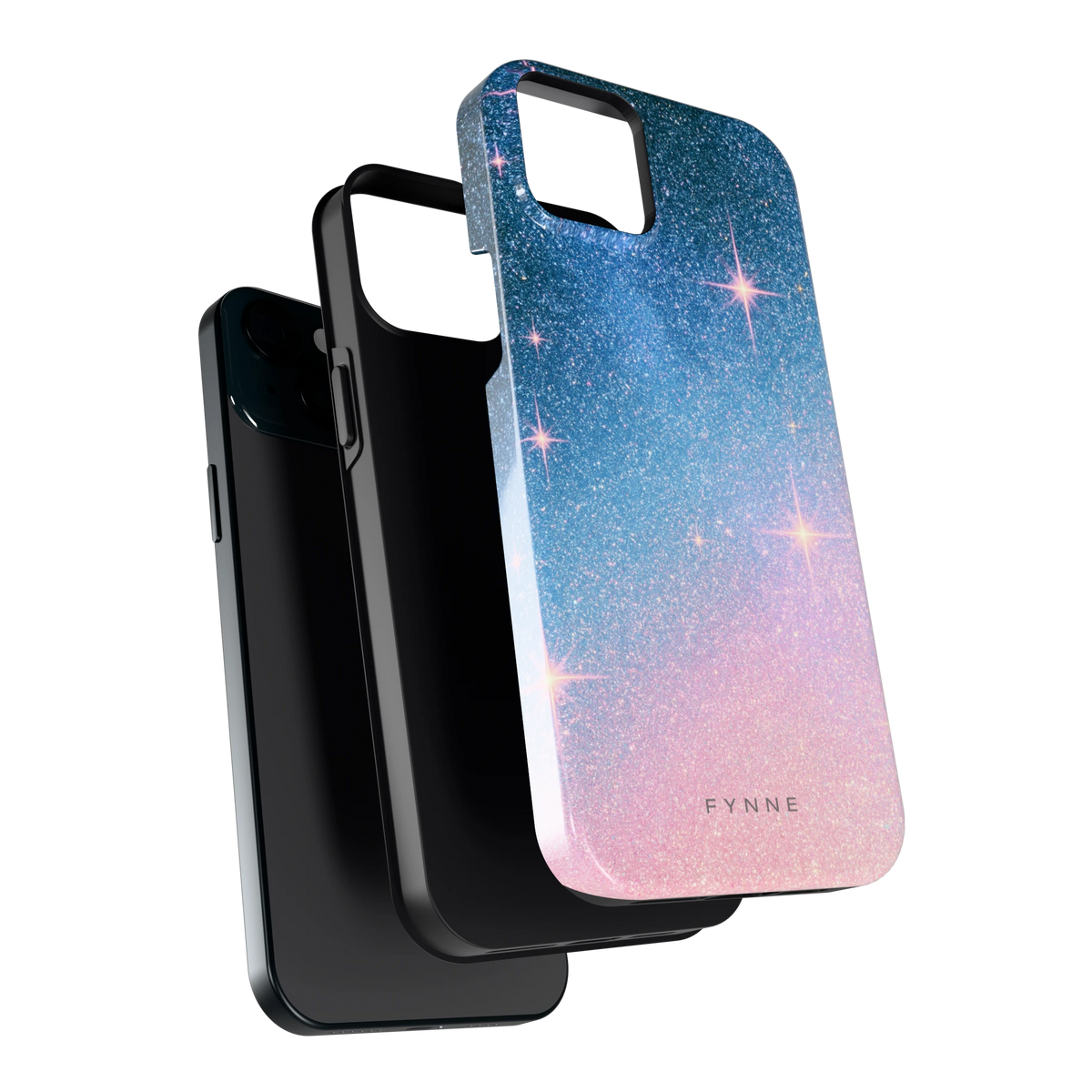 Glitter Sterrenhemel hoesje voor iPhone 15 Plus, los van de telefoon