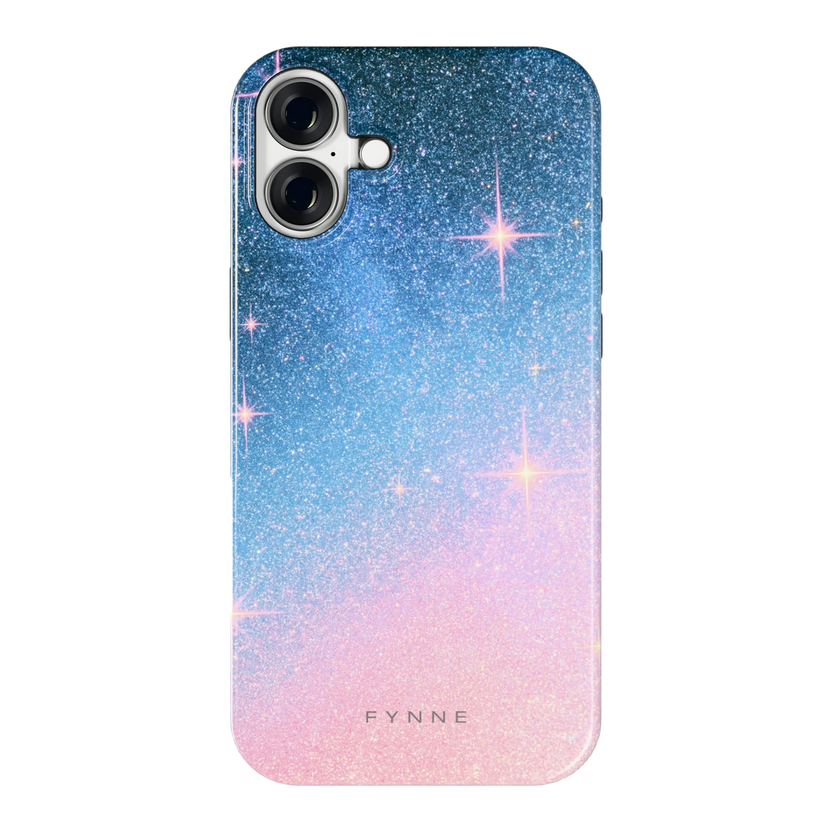 Glitter Sterrenhemel hoesje voor iPhone 16 Plus, achterkant