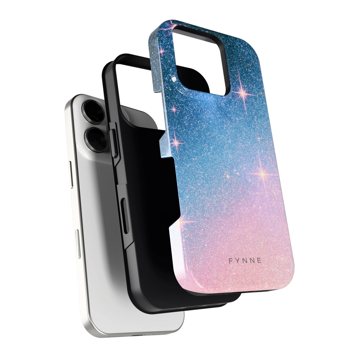 Glitter Sterrenhemel hoesje voor iPhone 16 Pro, los van de telefoon