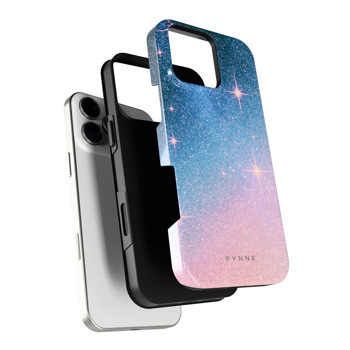Glitter Sterrenhemel hoesje voor iPhone 16 Pro Max, los van de telefoon