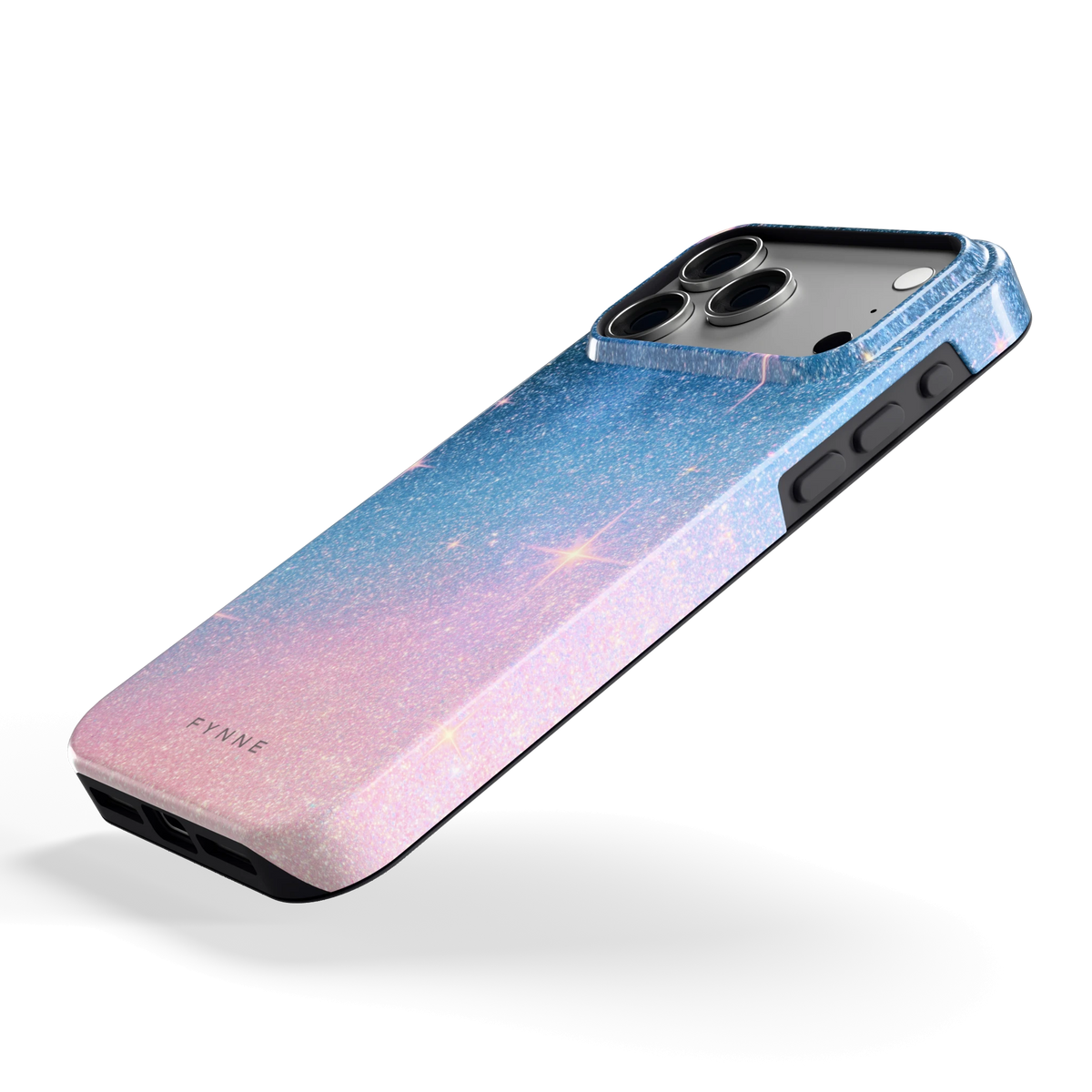 Glitter Sterrenhemel hoesje voor iPhone 18 Pro Max, schuin