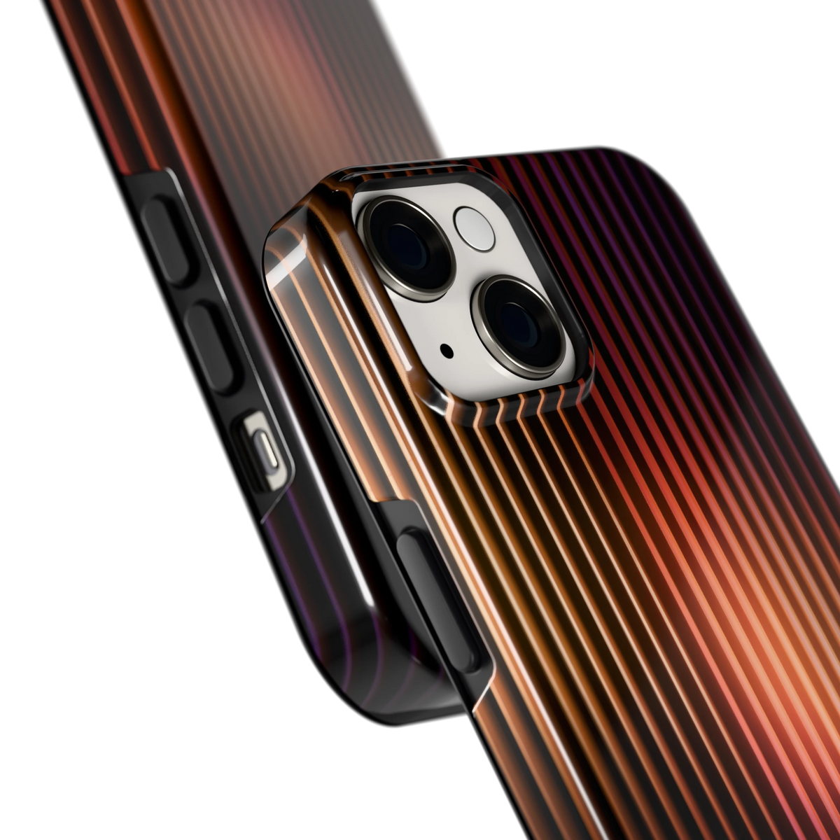 Gloeiende Lijnen hoesje voor iPhone 14, close-up