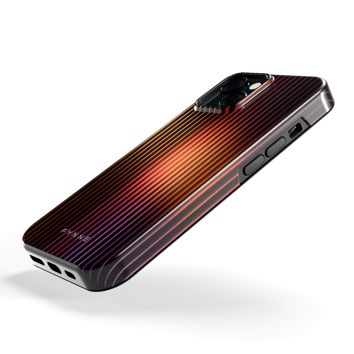 Gloeiende Lijnen hoesje voor iPhone 15, schuin