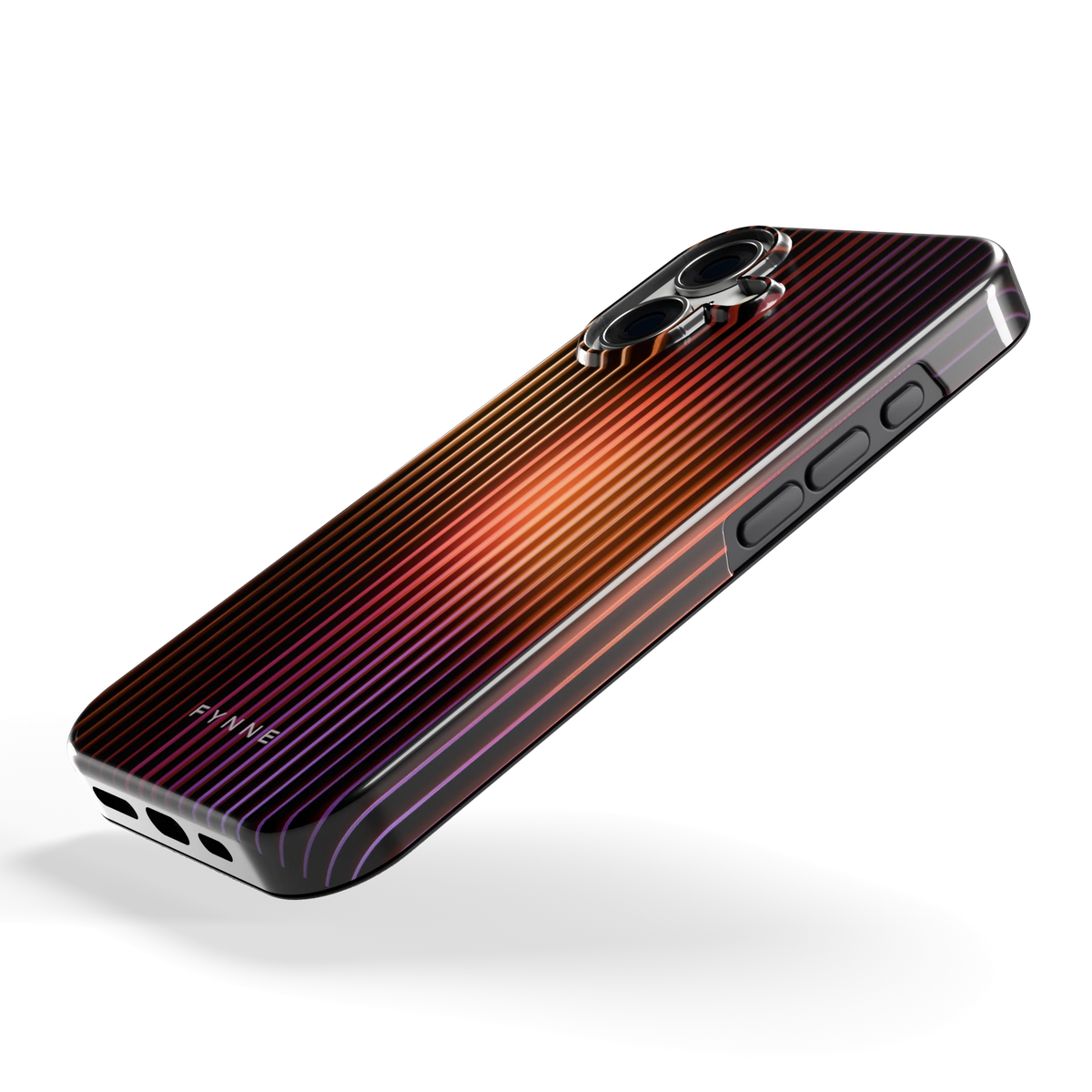 Gloeiende Lijnen hoesje voor iPhone 16, schuin