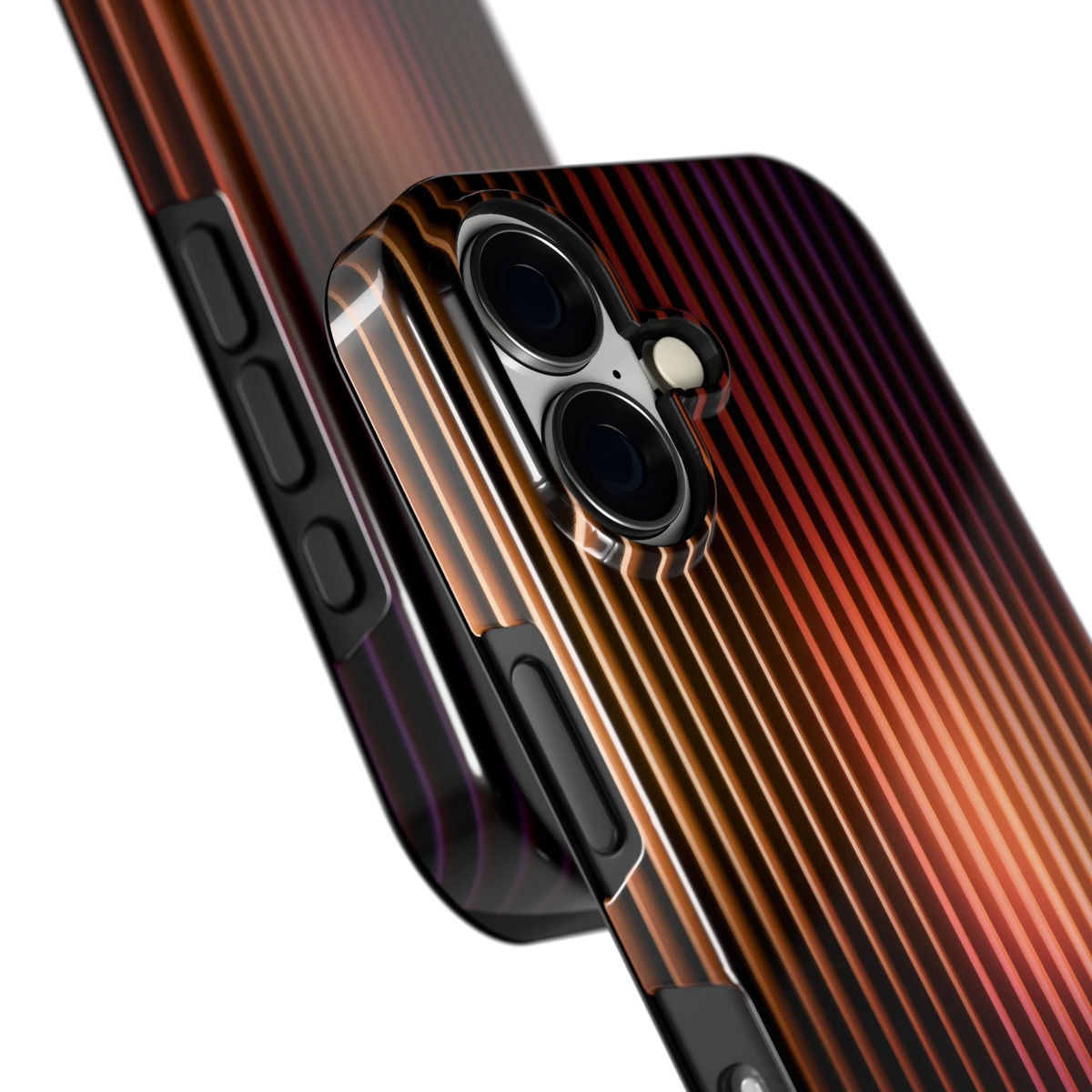 Gloeiende Lijnen hoesje voor iPhone 16, close-up