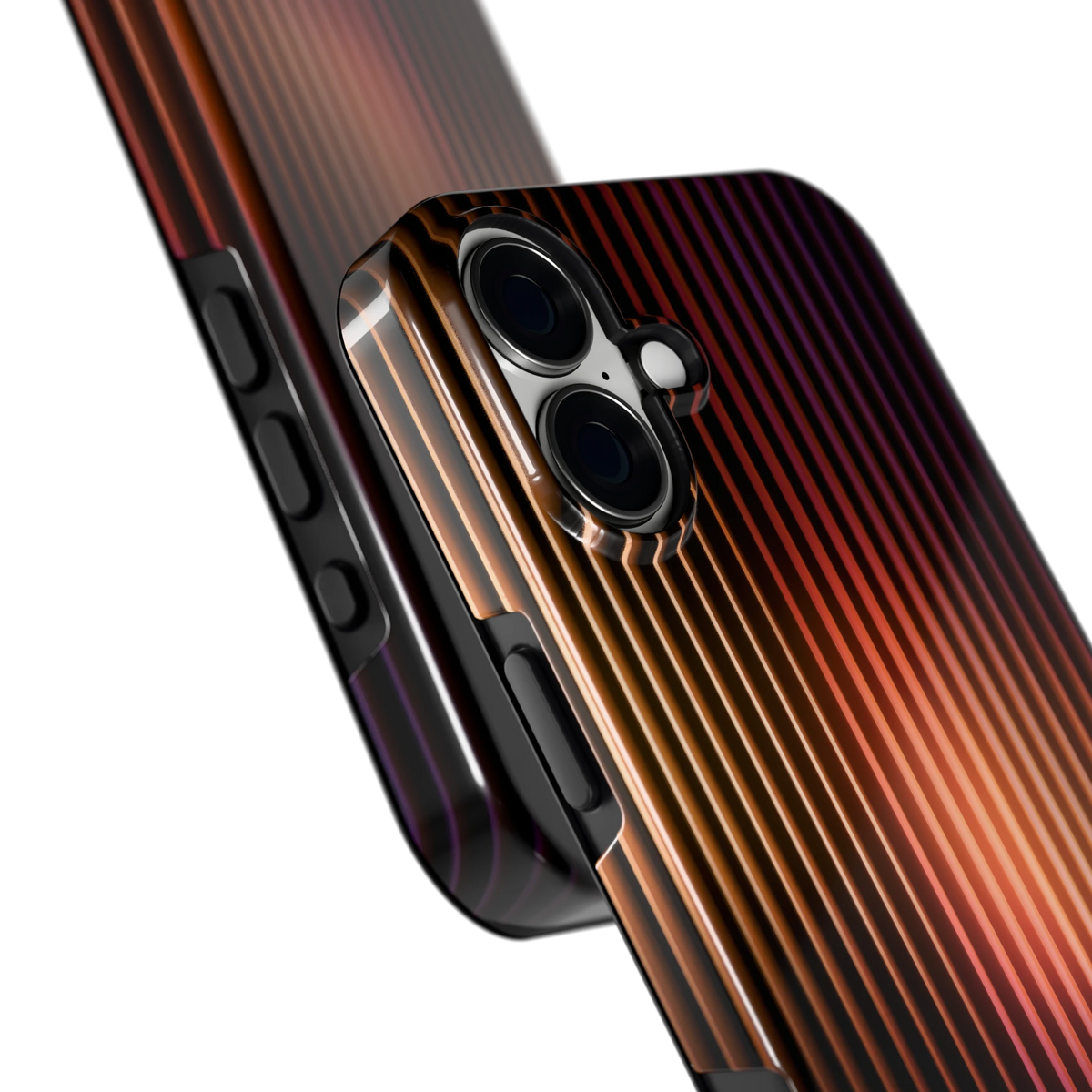 Gloeiende Lijnen hoesje voor iPhone 16 Plus, close-up