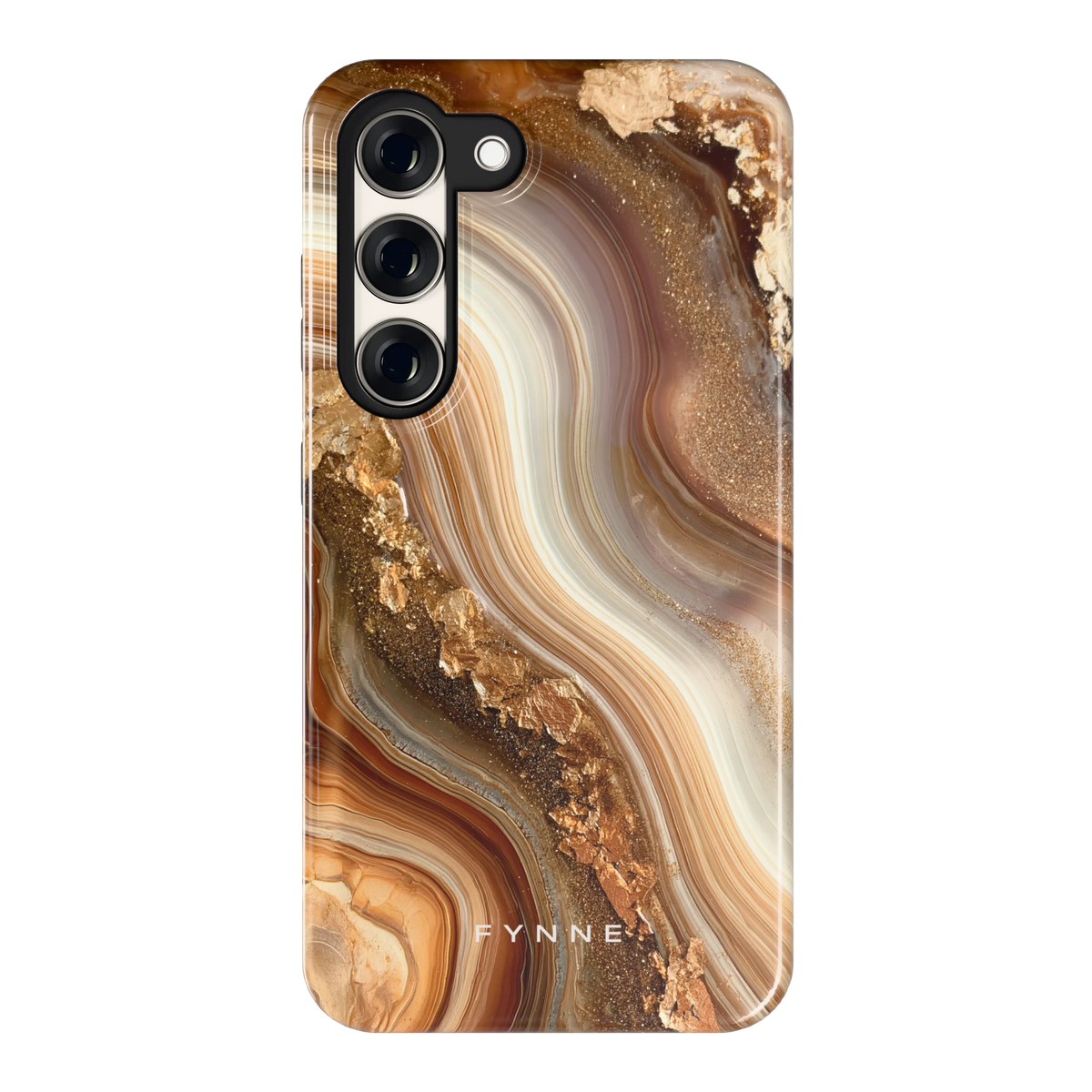 Gouden Agaatgolf hoesje voor Galaxy S23, achterkant