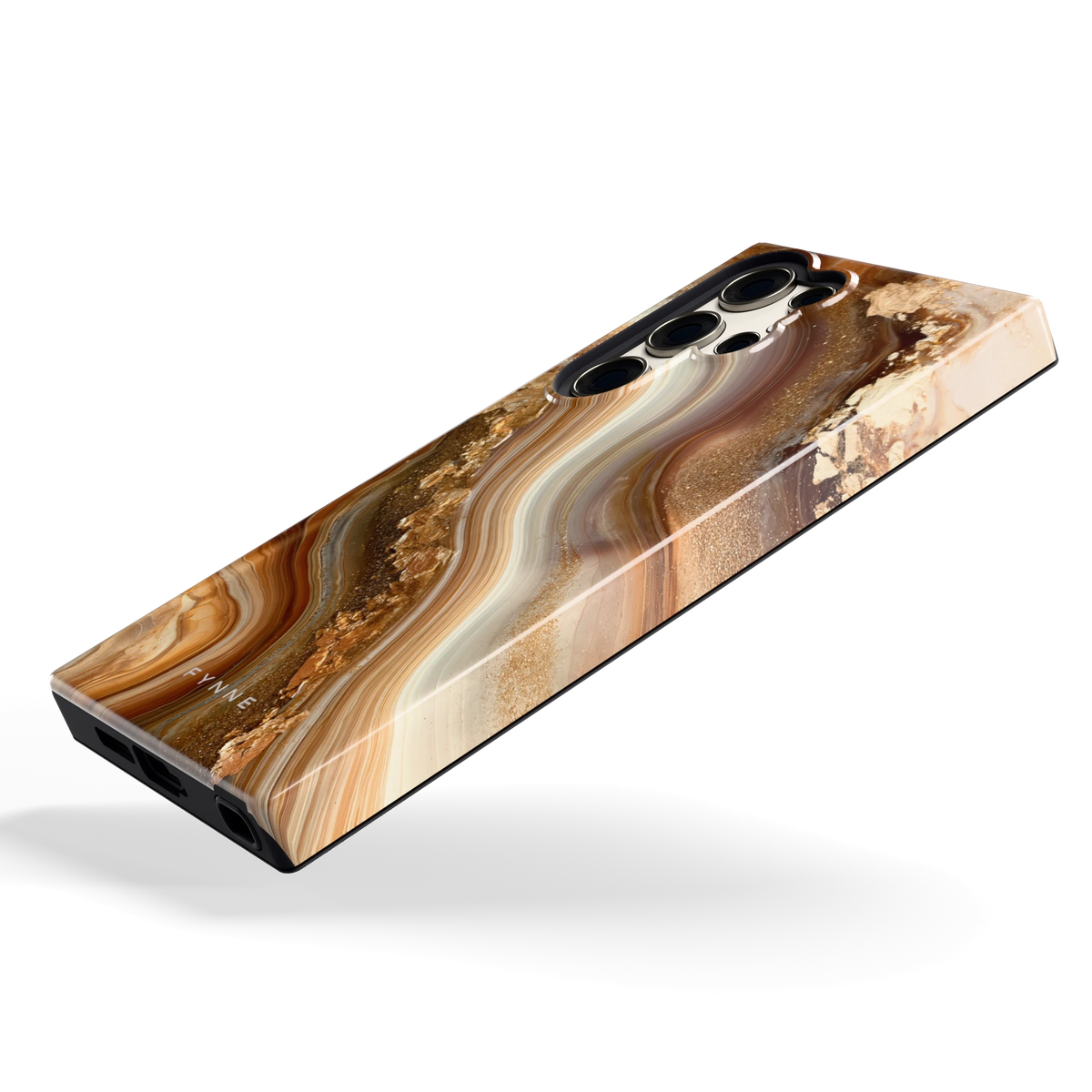 Gouden Agaatgolf hoesje voor Galaxy S23 Ultra, schuin