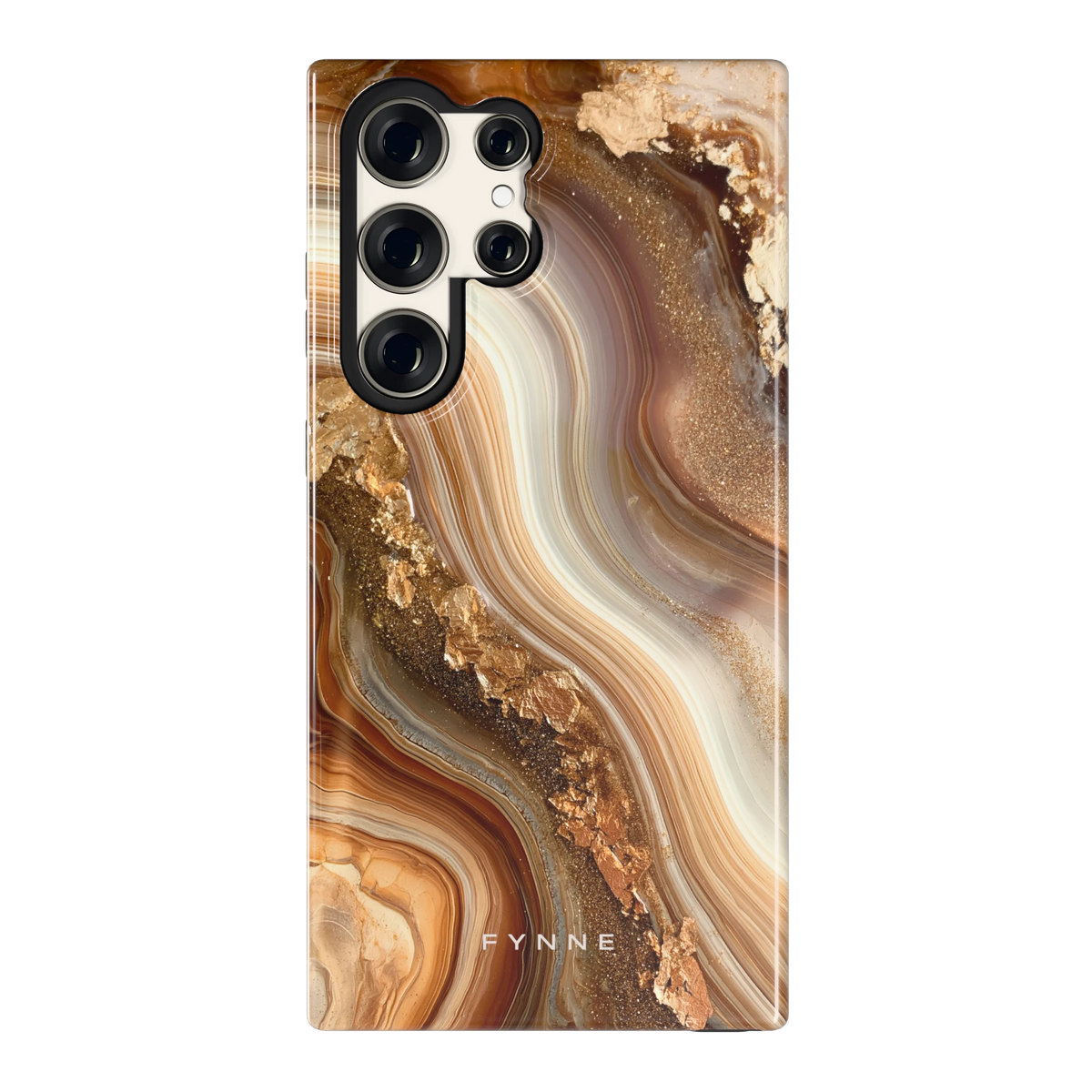 Gouden Agaatgolf hoesje voor Galaxy S23 Ultra, achterkant