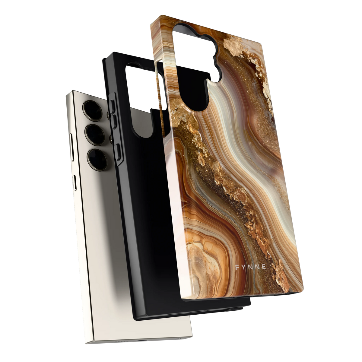 Gouden Agaatgolf hoesje voor Galaxy S23 Ultra, los van de telefoon